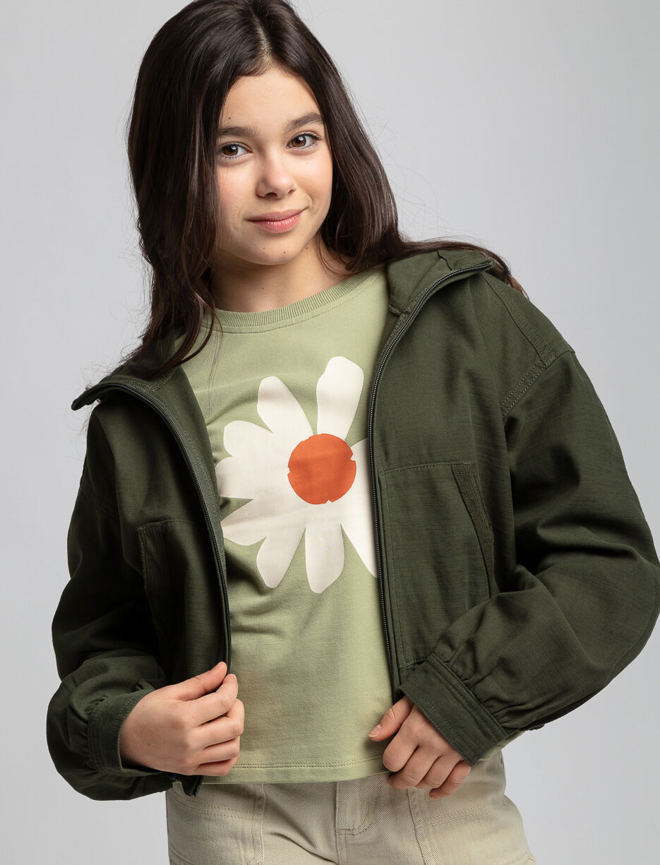 Cropped hooded jacket cheap